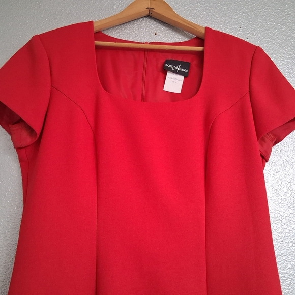 Vintage Positive Attitude NWOT Cherry Red Long Dress With Front Slit   Size 12 - Picture 7 of 13